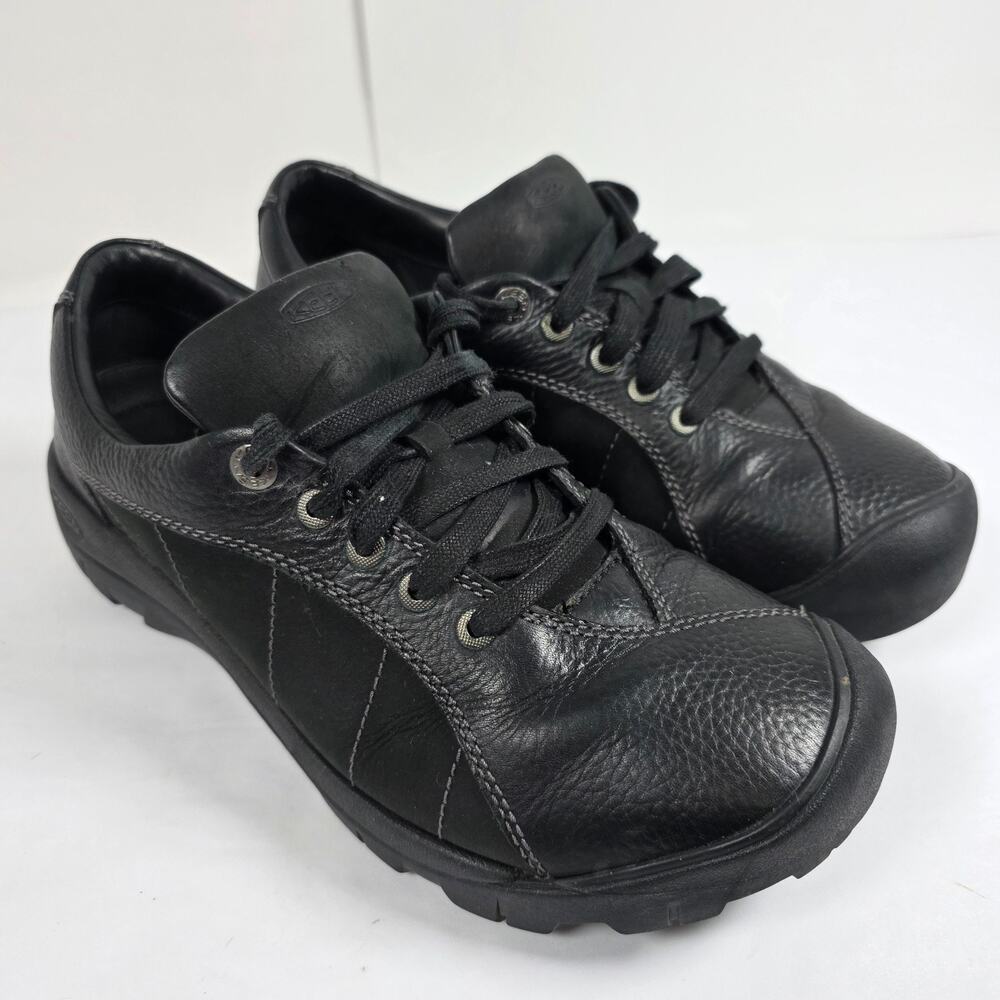 Keen Presidio II Womens Size 10.5w Black Leather Lace Up Outdoors Hiking Shoes
